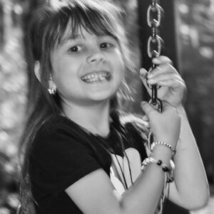 happy girl on swing