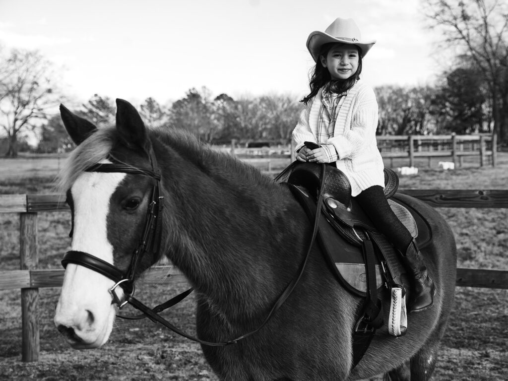 girl rides a hourse