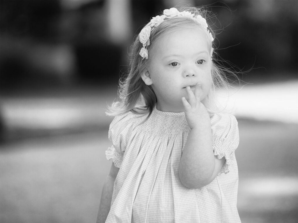 young girl in a dress