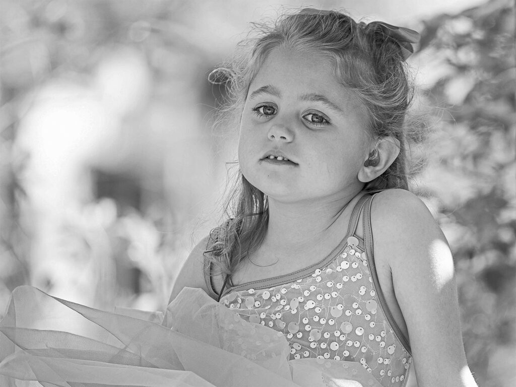 young girl in a dress