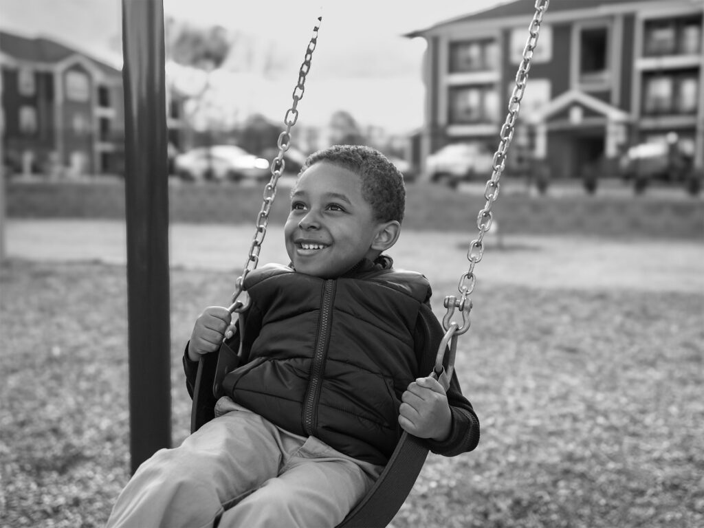 boy in a swing